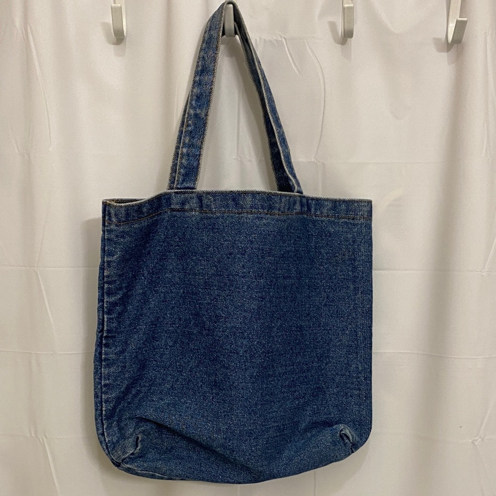 Blue Denim Tote Bag 13x12”